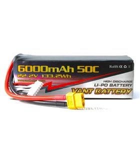 BATERÍA LIPO 22.2V(6S) 6000MHA 50C CONECTOR XT60