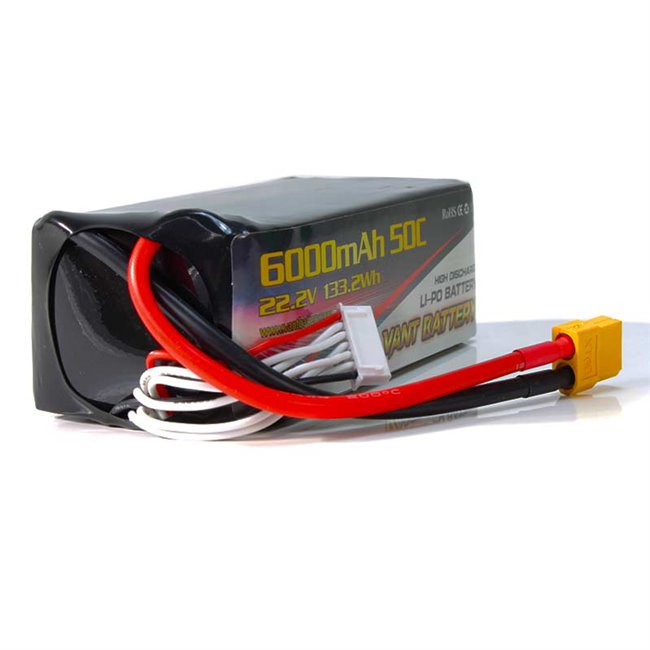 BATERÍA LIPO 22.2V(6S) 6000MHA 50C CONECTOR XT60