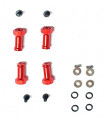 ENSANCHADORES 24MM EJES WLTOYS 144001 / LC RACING ALUMINIO ROJO HEXÁGONO 12MM
