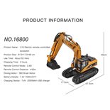 WLTOYS 16800 EXCAVADORA DE CONSTRUCCIÓN CON CADENAS METÁLICAS (LISTA PARA CORRER)