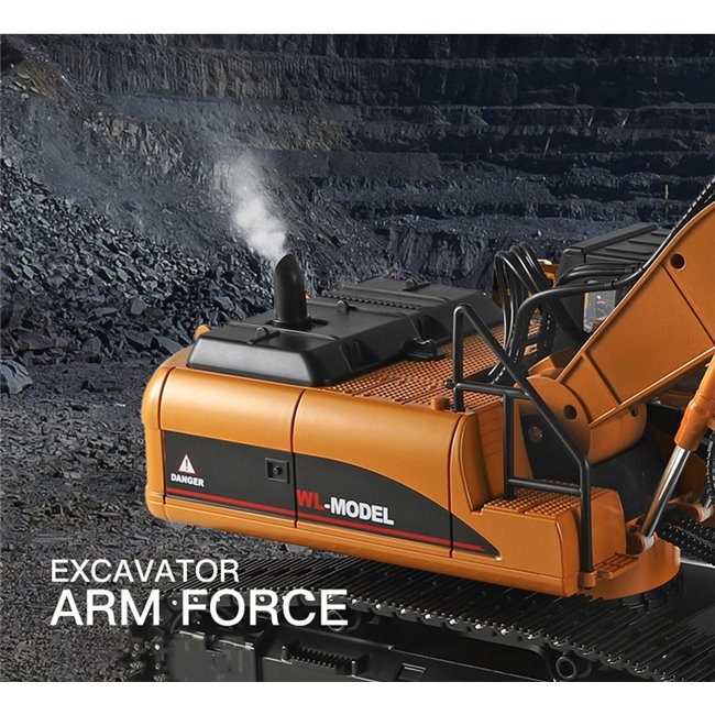 WLTOYS 16800 EXCAVADORA DE CONSTRUCCIÓN CON CADENAS METÁLICAS (LISTA PARA CORRER)