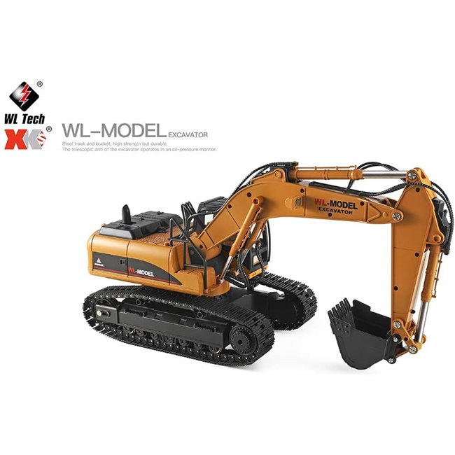 WLTOYS 16800 EXCAVADORA DE CONSTRUCCIÓN CON CADENAS METÁLICAS (LISTA PARA CORRER)