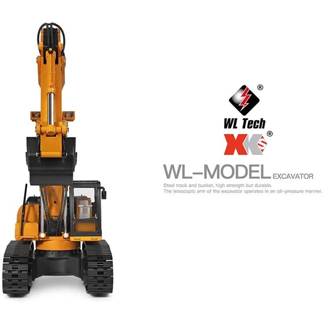 WLTOYS 16800 EXCAVADORA DE CONSTRUCCIÓN CON CADENAS METÁLICAS (LISTA PARA CORRER)
