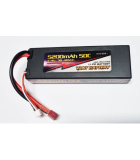 BATERÍA LIPO 7,4V 5.200MHA 50C CAJA DURA ALTA DESCARGA CONECTOR TDEAN