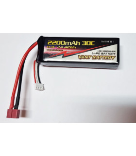BATERÍA LIPO 11.1V 2.200MHA 30C (3S) ALTA DESCARGA CONECTOR TDEAN