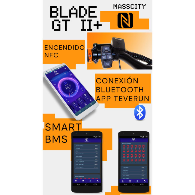MASSCITY BLADE GT II+ (1000/2400W 52V 20.8Ah) Certificado DGT