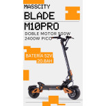 MASSCITY BLADE GT II+ (1000/2400W 52V 20.8Ah) Certificado DGT