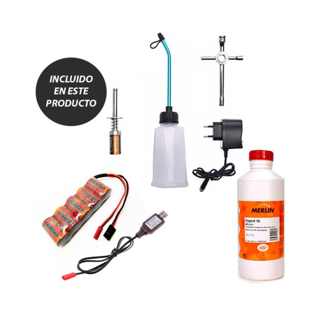 ❤️ B8 JR BUGGY NITRO 1/8 EXTREME MOTOR 25 NARANJA (LISTO PARA CORRER)