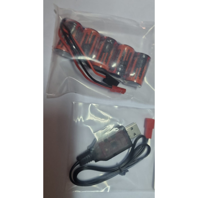CONJUNTO BATERÍA 6V 1600MHA NIMH + CARGADOR A 220V.