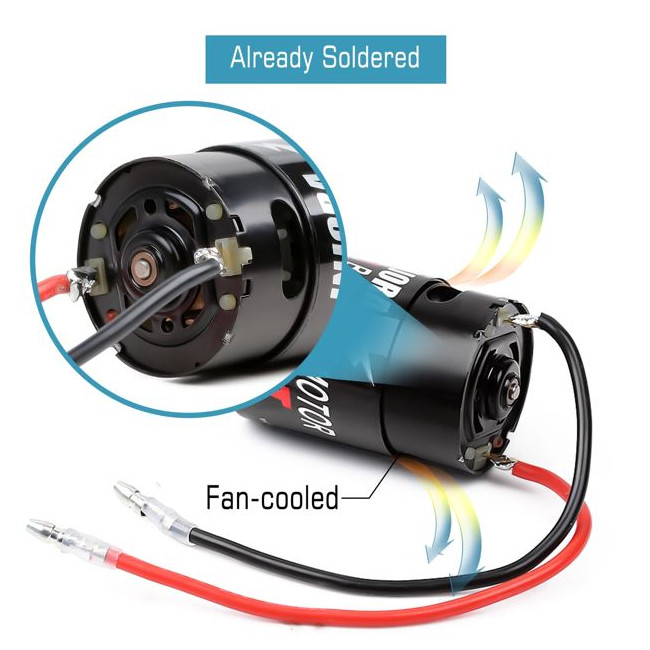 MOTOR CON ESCOBILLAS 550 21T EJE 3.17MM 7.4V / 11.1V