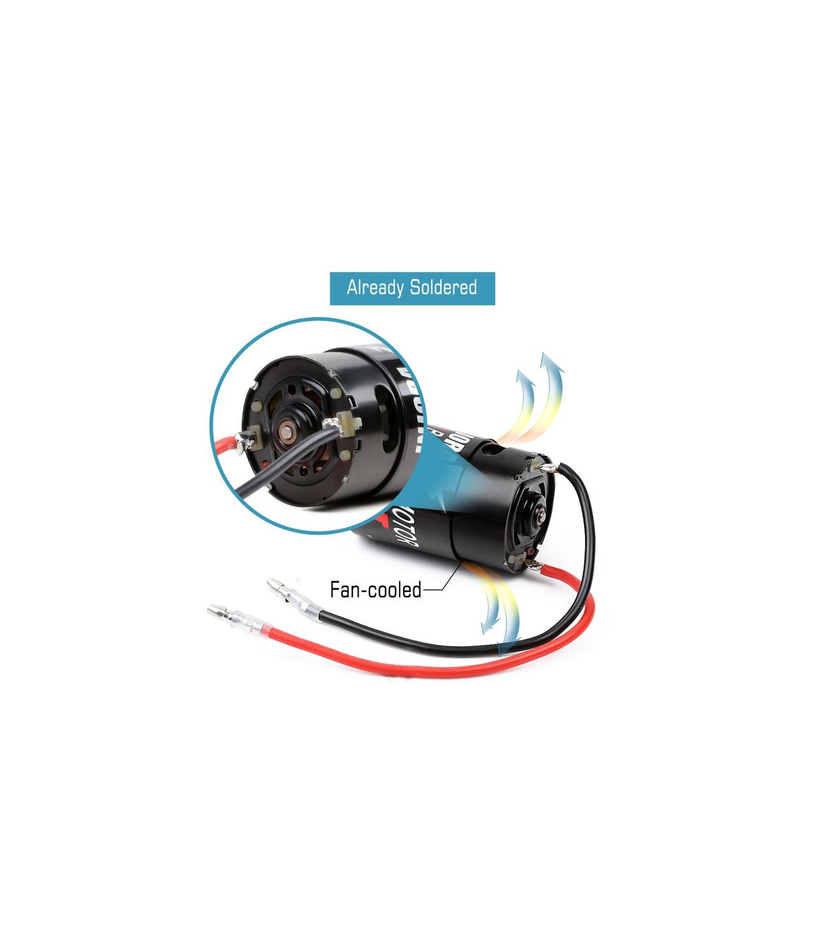 MOTOR CON ESCOBILLAS 550 21T EJE 3.17MM 7.4V / 11.1V