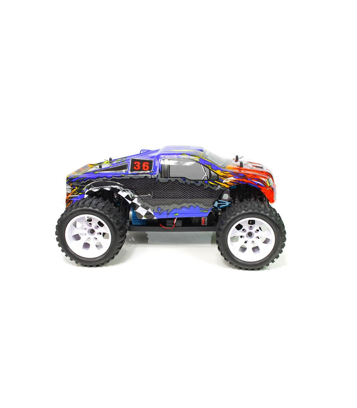 Brontosaurus Coche RC HSP Truck + BATERÍA LIPO 7.4V + CARGADOR ROJO AZUL