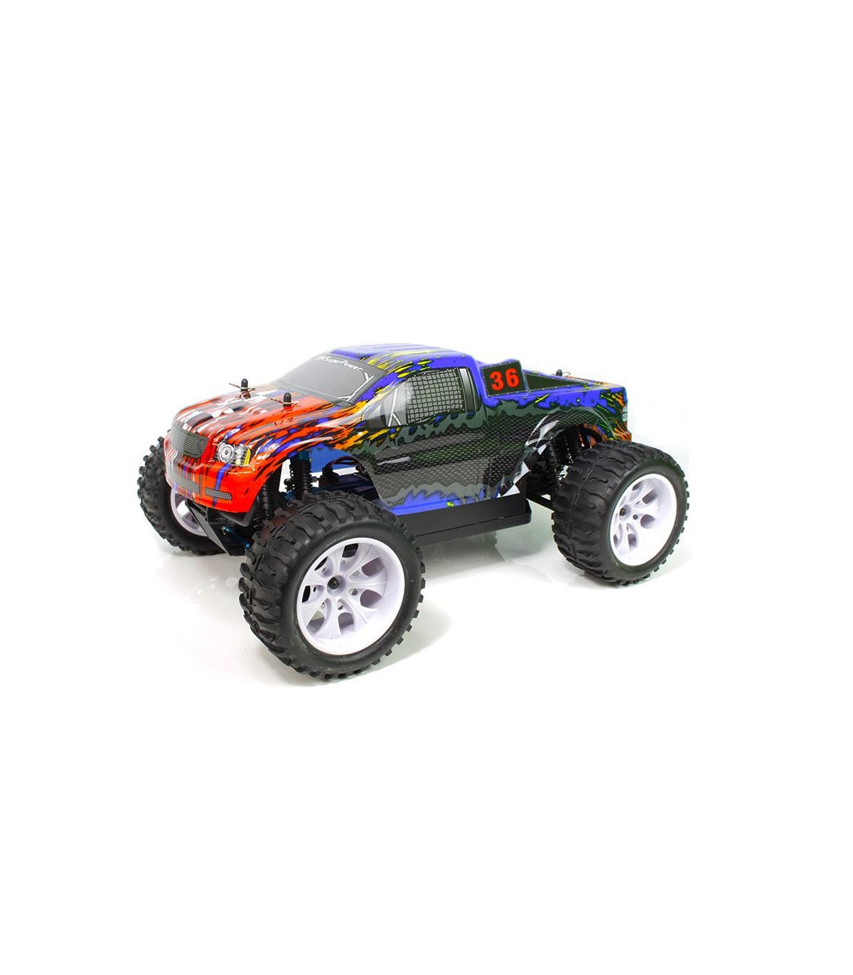 Brontosaurus Coche RC HSP Truck + BATERÍA LIPO 7.4V + CARGADOR ROJO AZUL