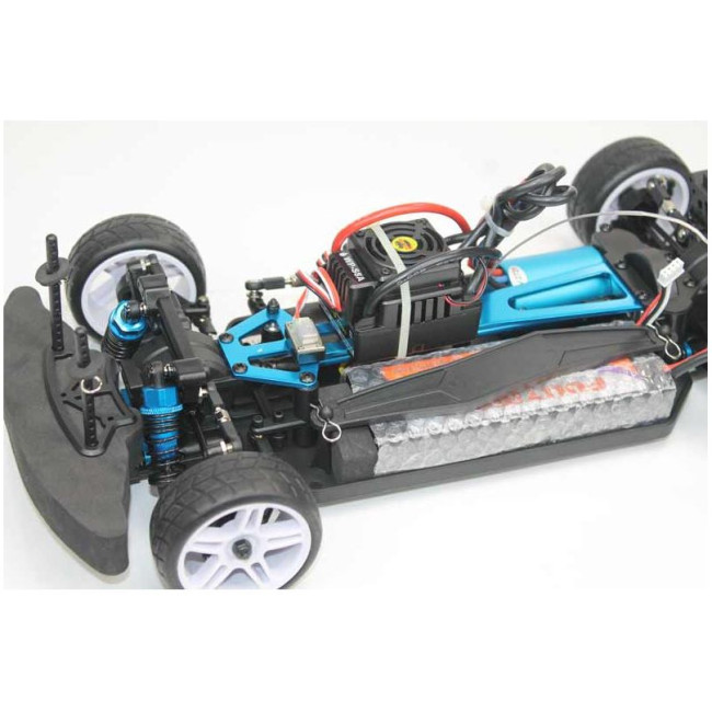 COCHE RC XEME HSP BRUSHLESS+ BATERÍA 11.1LIPO+100A ESC PORSCHE AZUL LISTO PARA CORRER