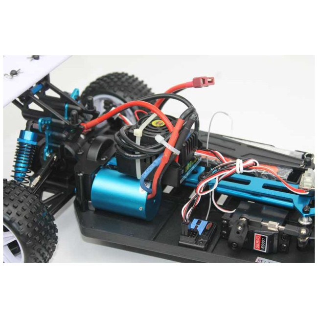 Coche RC XSTR Pro HSP 1/10 Brushless BATERÍA Lipo11.1V 2,4Ghz 4WD AZUL-PLATA