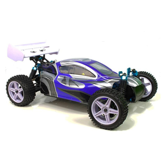Coche RC XSTR Pro HSP 1/10 Brushless BATERÍA Lipo11.1V 2,4Ghz 4WD AZUL-PLATA