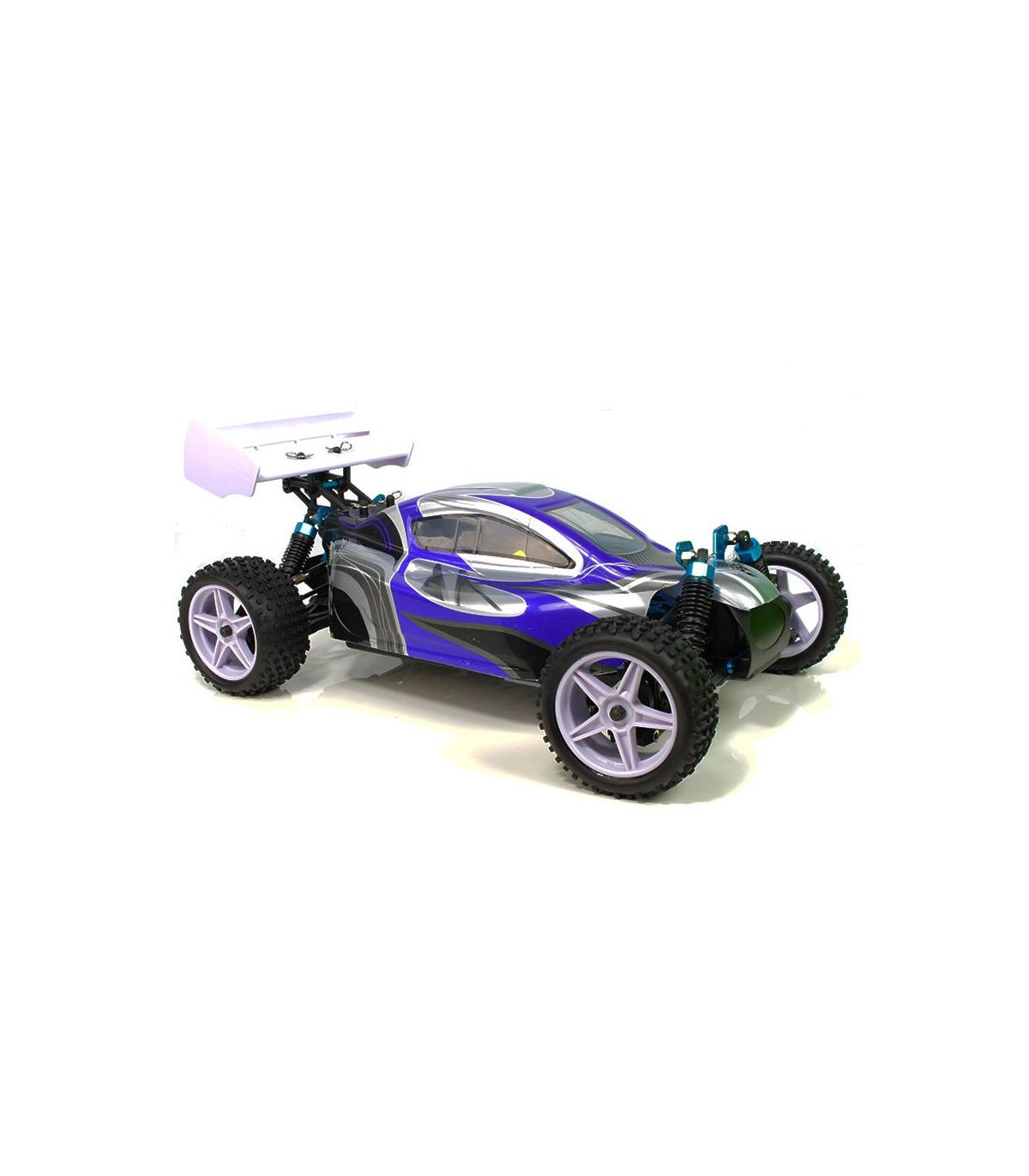 Coche RC XSTR Pro HSP 1/10 Brushless BATERÍA Lipo11.1V 2,4Ghz 4WD AZUL-PLATA