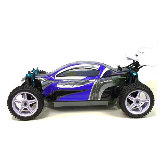 Coche RC XSTR Pro HSP 1/10 Brushless BATERÍA Lipo11.1V 2,4Ghz 4WD AZUL-PLATA