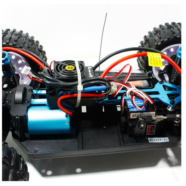 COCHE BRONTOSAURUS PRO HSP BRUSHLESS+ LIPO 11.1V ESC 100 AMPERIOS  AZUL - GRIS