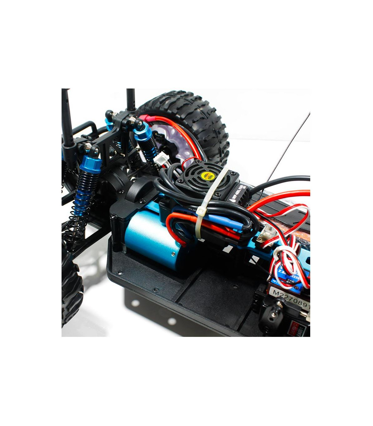 COCHE BRONTOSAURUS PRO HSP BRUSHLESS+ LIPO 11.1V ESC 100 AMPERIOS  AZUL - GRIS