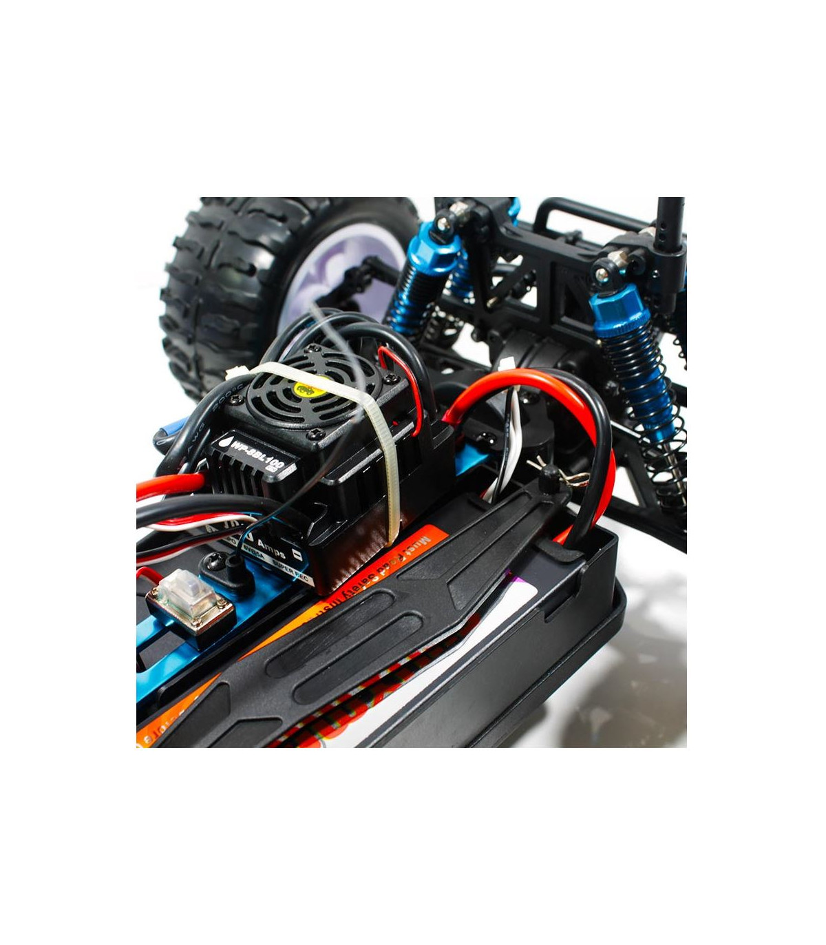 COCHE BRONTOSAURUS PRO HSP BRUSHLESS+ LIPO 11.1V ESC 100 AMPERIOS AMARILLO - ROJO