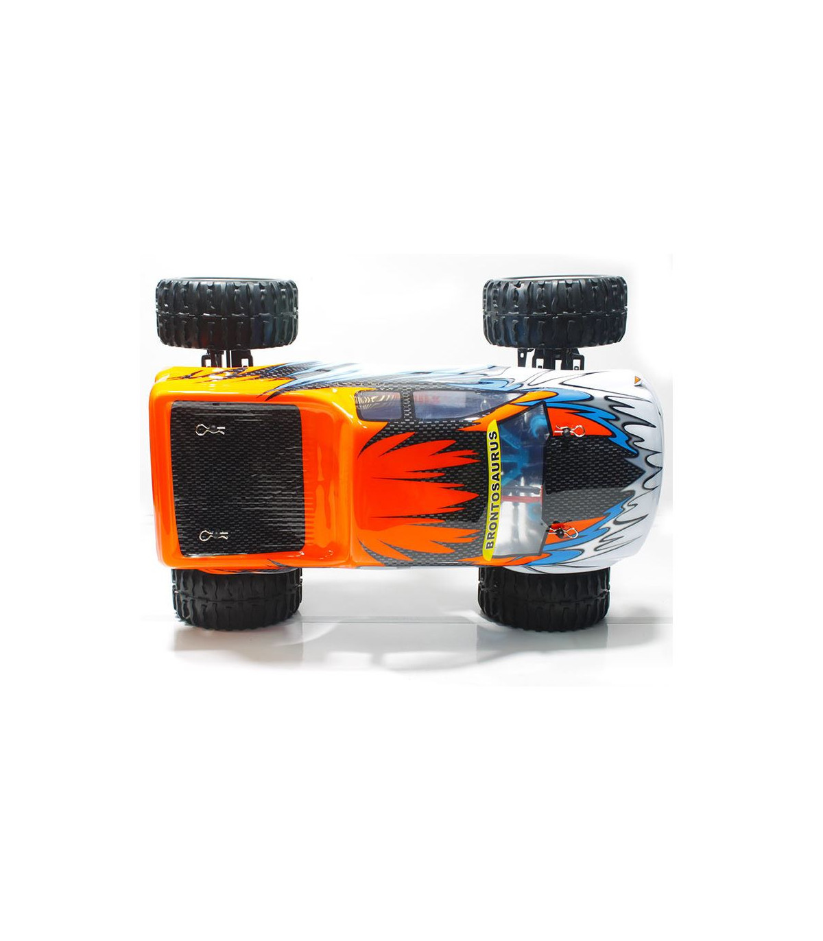 COCHE BRONTOSAURUS PRO HSP BRUSHLESS+ LIPO 11.1V ESC 100 AMPERIOS BLANCO-NARANJA
