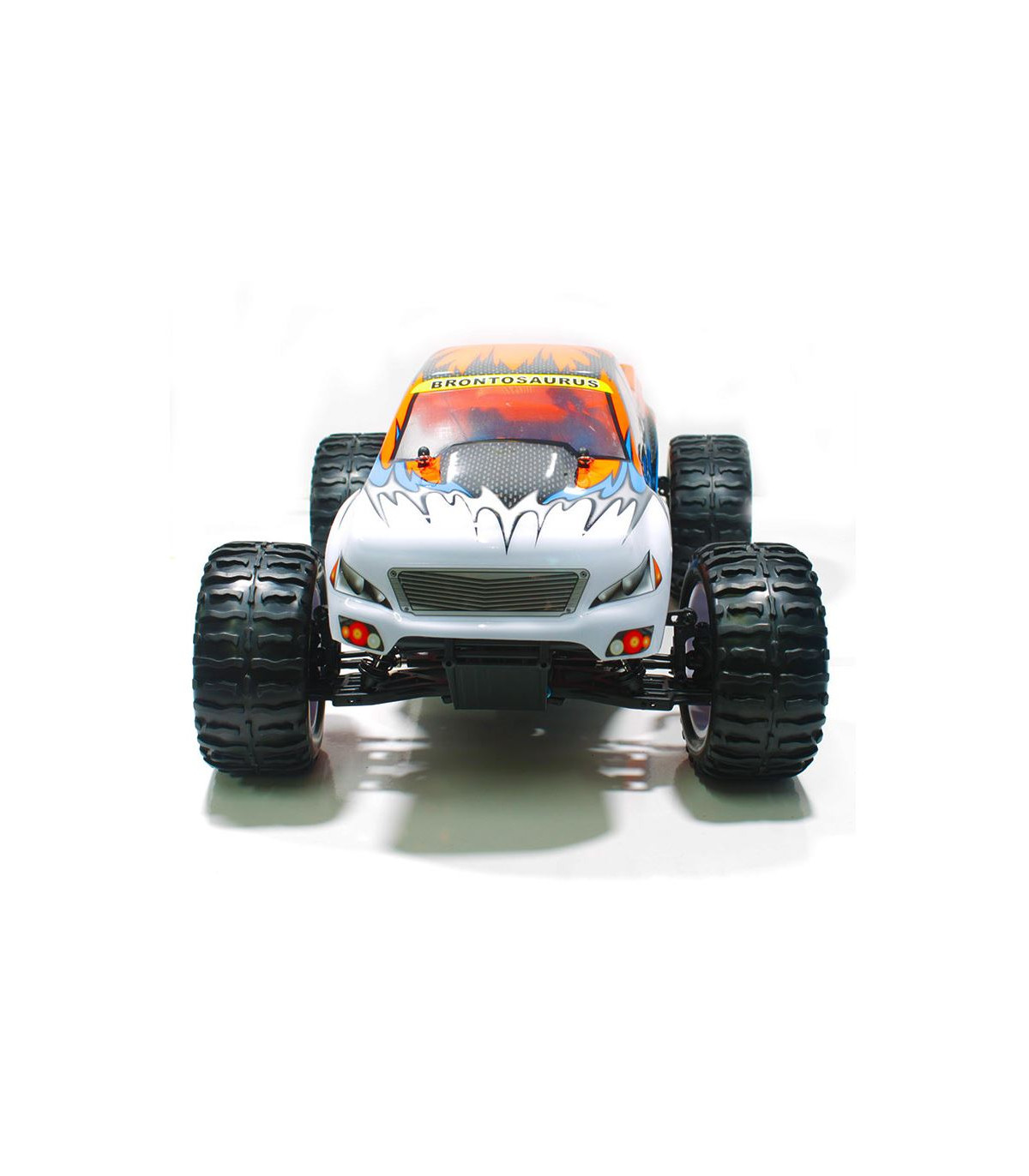 COCHE BRONTOSAURUS PRO HSP BRUSHLESS+ LIPO 11.1V ESC 100 AMPERIOS BLANCO-NARANJA