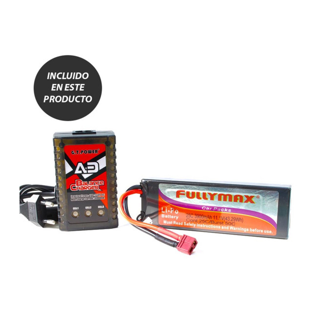 COCHE BRONTOSAURUS PRO HSP BRUSHLESS+ LIPO 11.1V ESC 100 AMPERIOS BLANCO-NARANJA