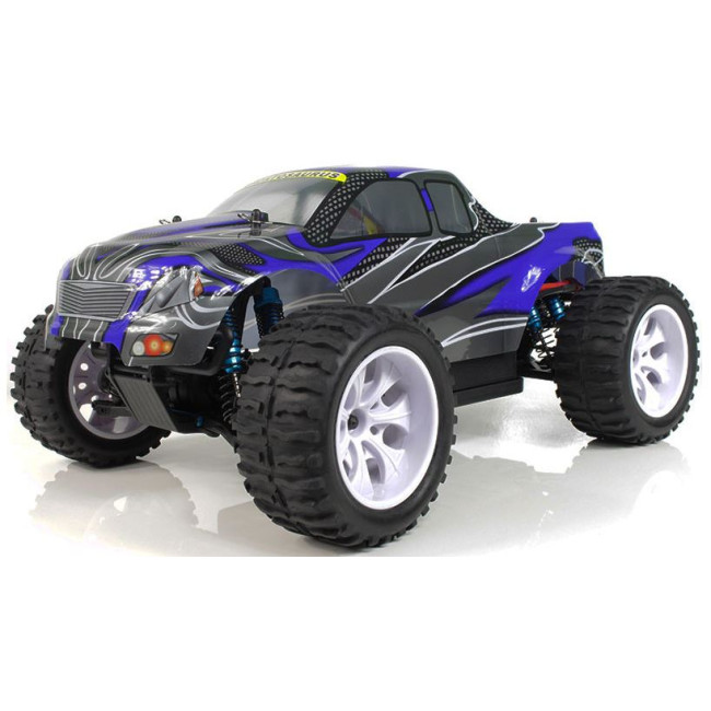 COCHE BRONTOSAURUS PRO HSP BRUSHLESS+ LIPO 11.1V ESC 100 AMPERIOS  AZUL - GRIS
