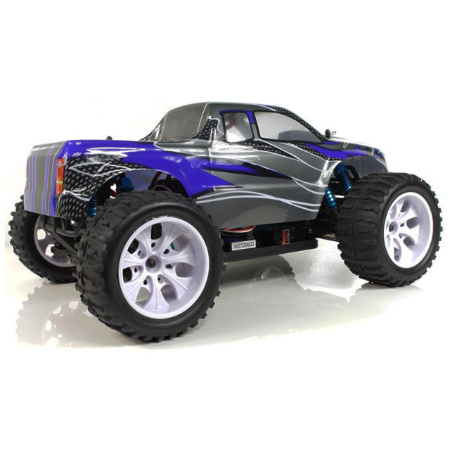 COCHE BRONTOSAURUS PRO HSP BRUSHLESS+ LIPO 11.1V ESC 100 AMPERIOS  AZUL - GRIS