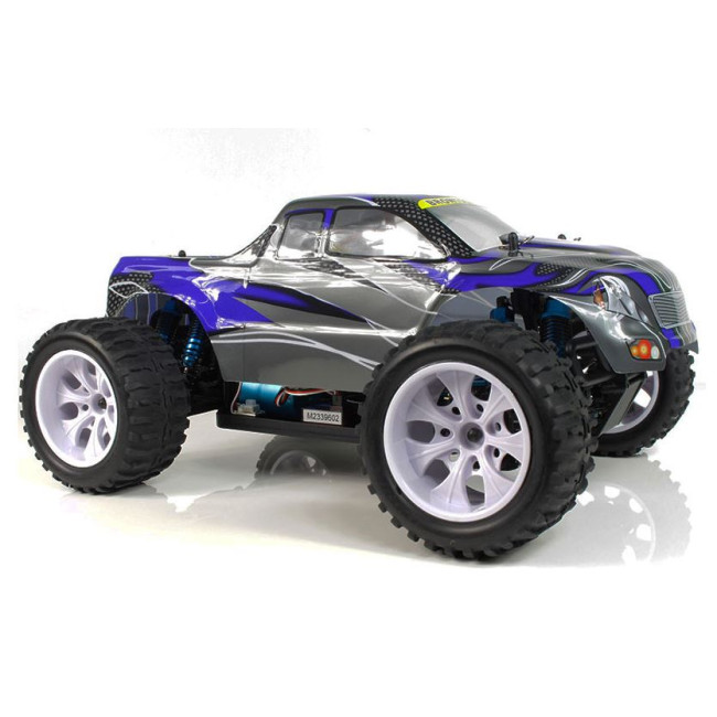 COCHE BRONTOSAURUS PRO HSP BRUSHLESS+ LIPO 11.1V ESC 100 AMPERIOS  AZUL - GRIS