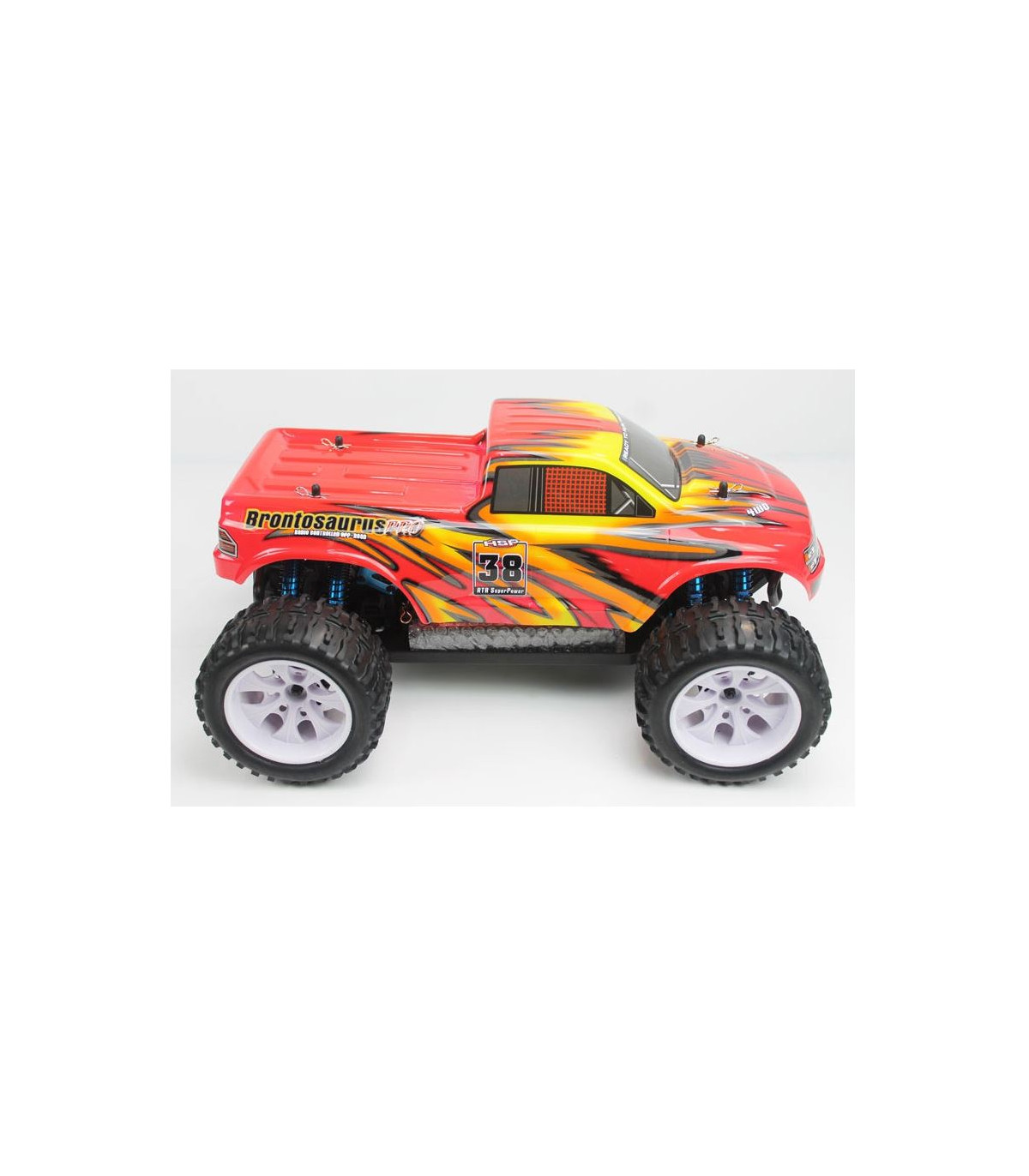 COCHE BRONTOSAURUS PRO HSP BRUSHLESS+ LIPO 11.1V ESC 100 AMPERIOS AMARILLO - ROJO
