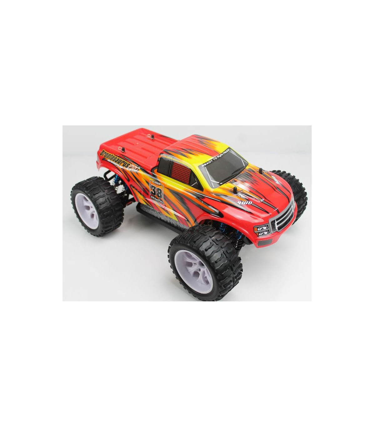 COCHE BRONTOSAURUS PRO HSP BRUSHLESS+ LIPO 11.1V ESC 100 AMPERIOS AMARILLO - ROJO