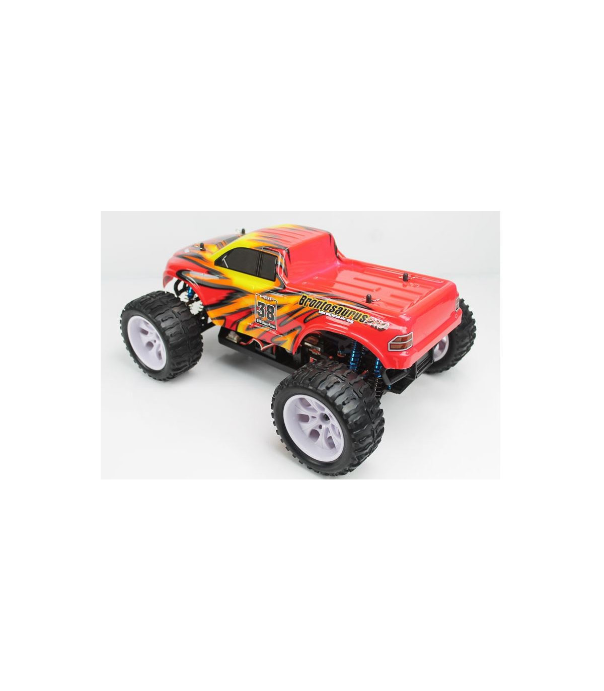COCHE BRONTOSAURUS PRO HSP BRUSHLESS+ LIPO 11.1V ESC 100 AMPERIOS AMARILLO - ROJO