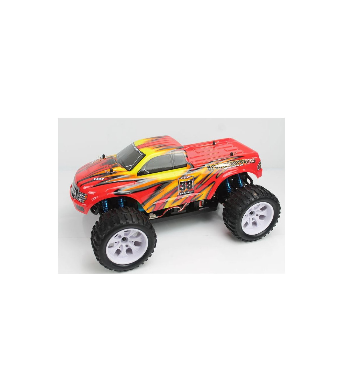 COCHE BRONTOSAURUS PRO HSP BRUSHLESS+ LIPO 11.1V ESC 100 AMPERIOS AMARILLO - ROJO