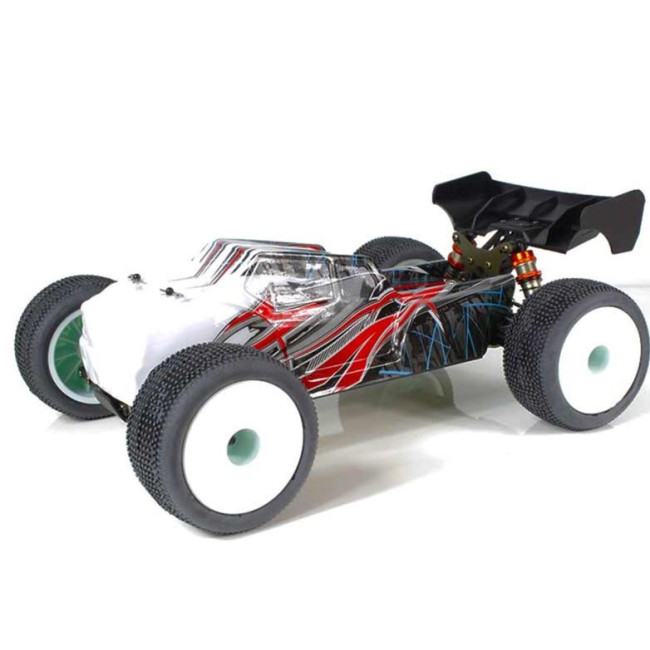 COCHE BRUSHLESS TRUGGY 1/14 EMB-TGH LC RACING RTR BATERÍA LIPO 7,4V BLANCO ROJO