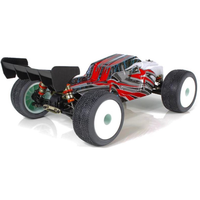 COCHE BRUSHLESS TRUGGY 1/14 EMB-TGH LC RACING RTR BATERÍA LIPO 7,4V BLANCO ROJO