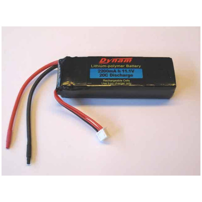 Batería Lipo 11.1vol y 2200mAh 20C Descarga Dynam RC