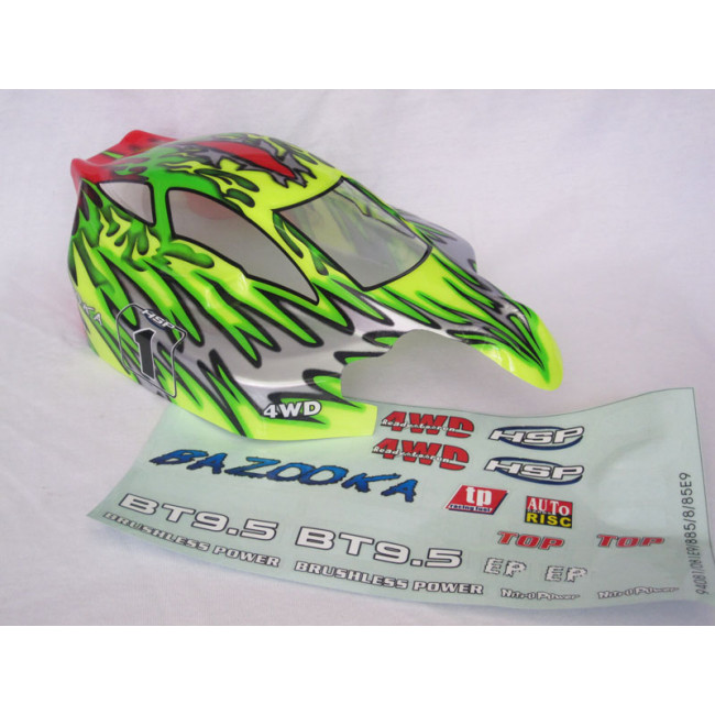 Carrocería Buggy HSP Bazooka 1/8 Verde-Plata