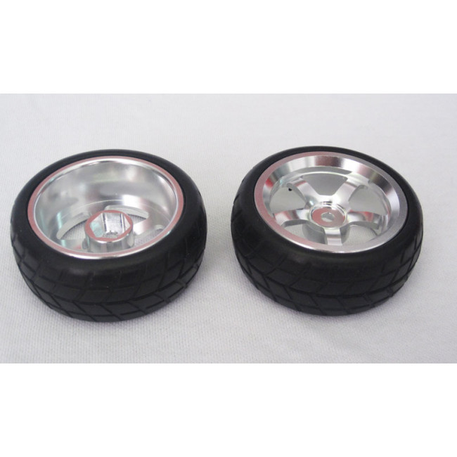 Ruedas Coche RC Touring 1/10 Llanta Aluminio Plateadas