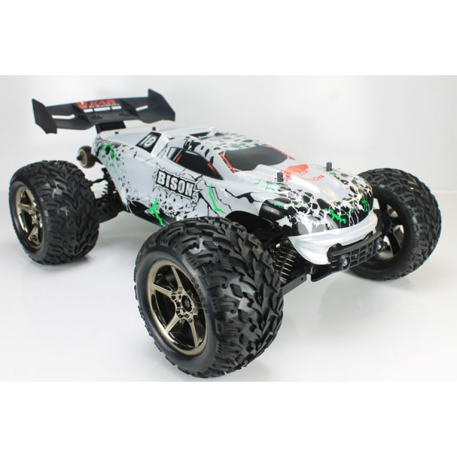 Coche RC Bison VKAR Monster Truck 4WD 1/8 Brushless 11.1v Lipo  Plateado (Versión 2021)