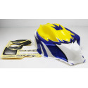 CARROCERÍA BUGGY 1/8 PINTADA AZUL-BLANCA-AMARILLA
