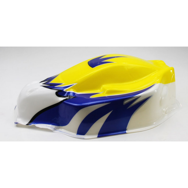 CARROCERÍA BUGGY 1/8 PINTADA AZUL-BLANCA-AMARILLA