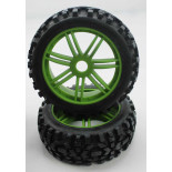 Ruedas Todo Terreno 1/8 Universales Verdes