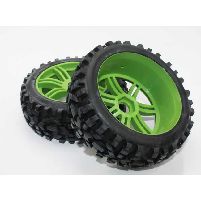 Ruedas Todo Terreno 1/8 Universales Verdes