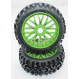 Ruedas Todo Terreno 1/8 Universales Verdes