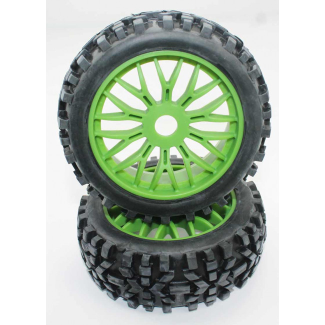 Ruedas Todo Terreno 1/8 Universales Verdes