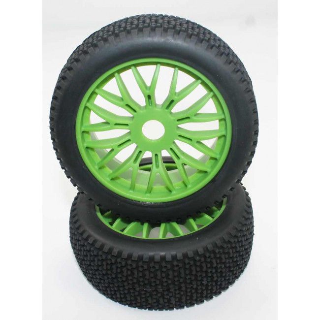 Ruedas Todo Terreno 1/8 Universales Verdes