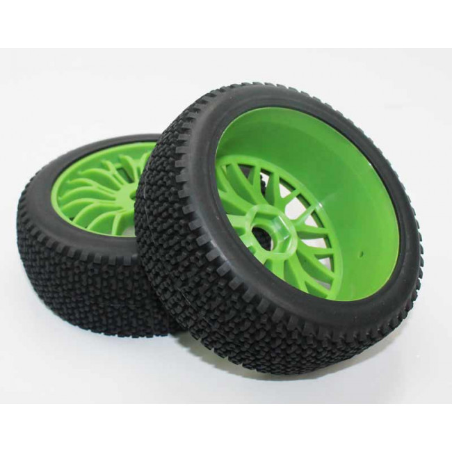 Ruedas Todo Terreno 1/8 Universales Verdes