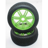 Ruedas Todo Terreno 1/8 Universales Verdes